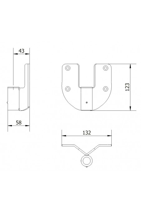 Wall bracket, Circular, Stainless Steel, 20mm Hole. JB 31-00-00, by JB Medico