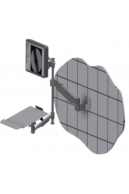 Atril para teclado con reposamuñecas en acero inoxidable y eje de Ø20 mm. JB 43-01-00 por JB Medico