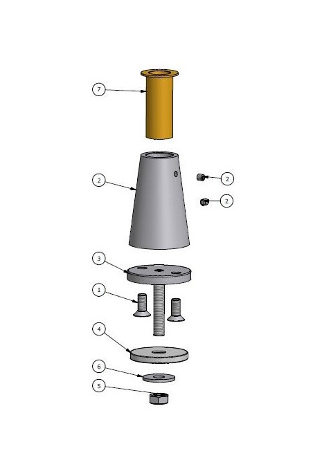 Through-hole mount, Ø20mm shaft. JB 91-00-00, by JB Medico
