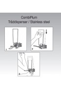 CombiPlum tråddispenser, til 1 liter pose, 10 cm arm, rustfrit stål, Albuebetjent,  JB 42-90-03 af JB Medico
