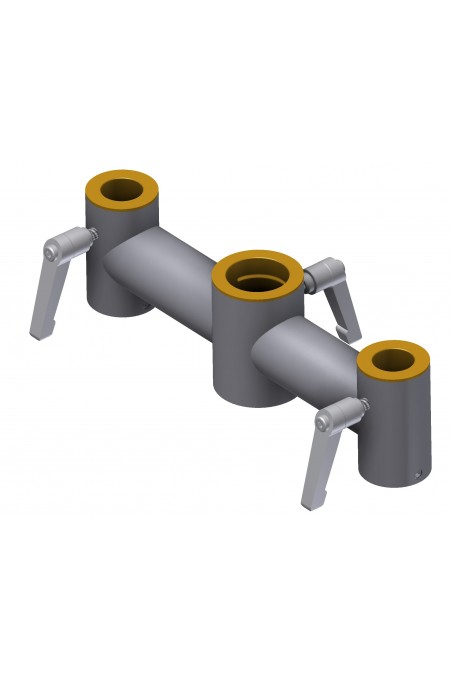 Clamping bracket, double for Ø20x30x20 mm pipe for mounting IT equipment, JB 62-00-00, by JB Medico