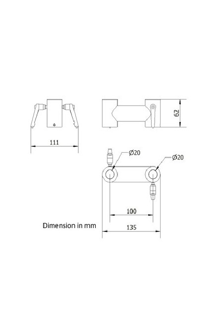Pole Clamp Mount for LCD Monitors Ø20x20mm, JB 63-00-00, by JB Medico