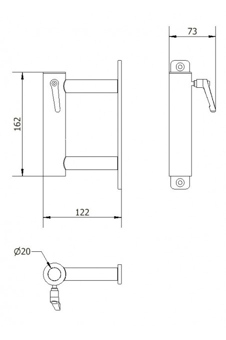 Bracket for attaching LCD Arm on anaesthesia trolley, JB 49-00-00, by JB Medico