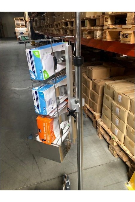 Soporte de pared con ranura en T para 4 portacajas de guantes, JB 47-00-04 por JB Medico