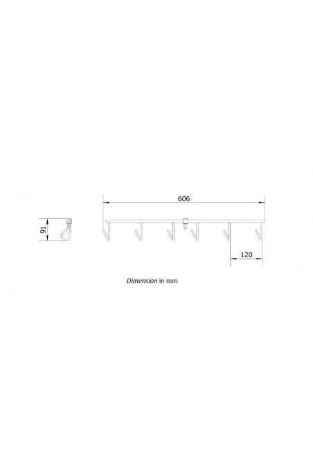 Percha con 6 ganchos rectos en acero inoxidable, JB 216-00-00 by JB Medico