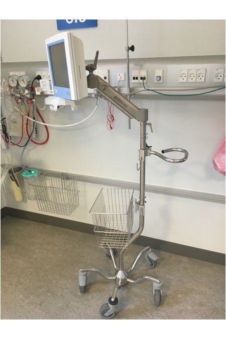 Gasarm 2-8 kg. rustfast stål med låsning af højde positionen,  JB 21-00-00, af JB Medico