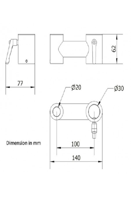 Soporte de fijación Ø30x20 mm para la instalación de equipos informáticos, JB 64-00-00, por JB Medico