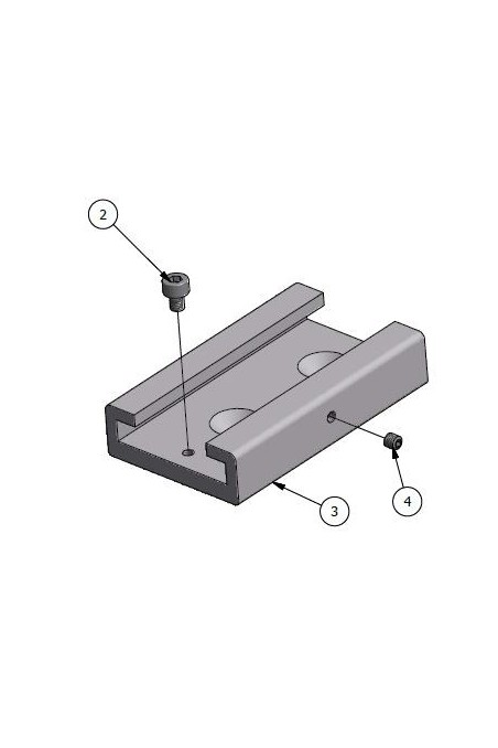 T-Slot Wall bracket with a hole for side-locking, for glove box holder and dispensers etc. Aluminium, JB 47-01-01 by JB Medico