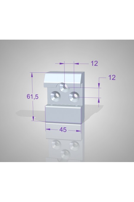 Rail Clamp, half model, locked with two socket screws, 3 pieces. countersunk Ø6.6mm holes, JB 045-03-00 by JB Medico
