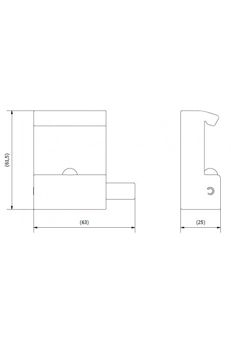 Slide clamp half model, locked with one ball clasp, and a T-slot track. JB 120-00-00 by JB Medico