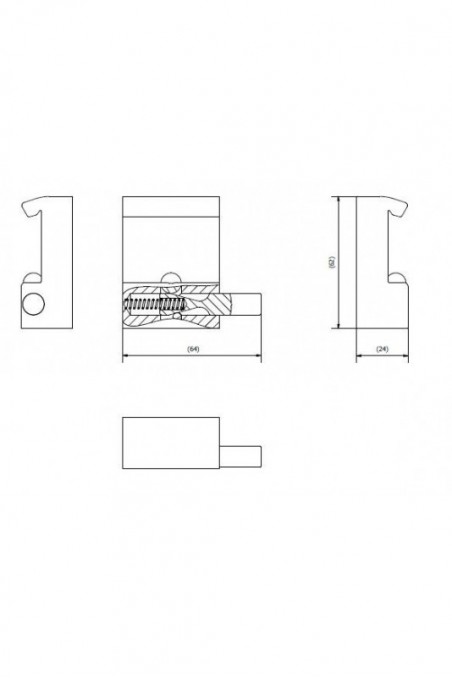 Slide clamp half model, locked with one ball clasp, JB 121-00-00 by JB Medico