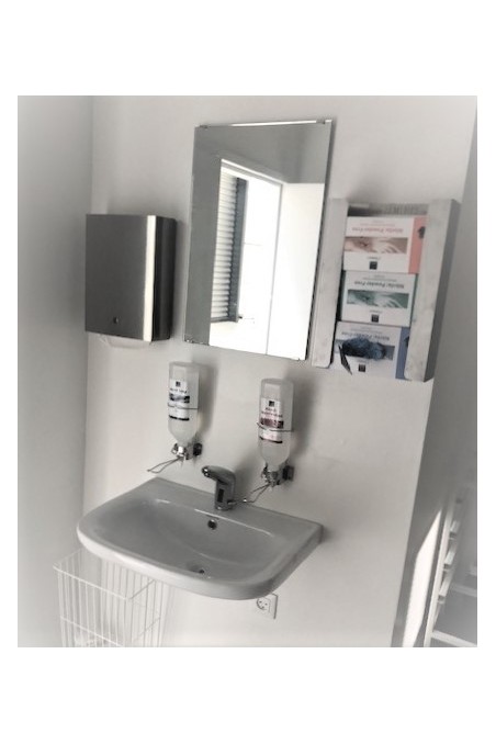 Soap and alcohol dispenser for bottles, 14 cm arm, Elbow attendant, JB 06-21-30, by JB Medico