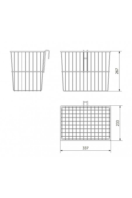 Wire basket 15 L, conical, hook for T-slot, JB 161-02-01 by JB Medico