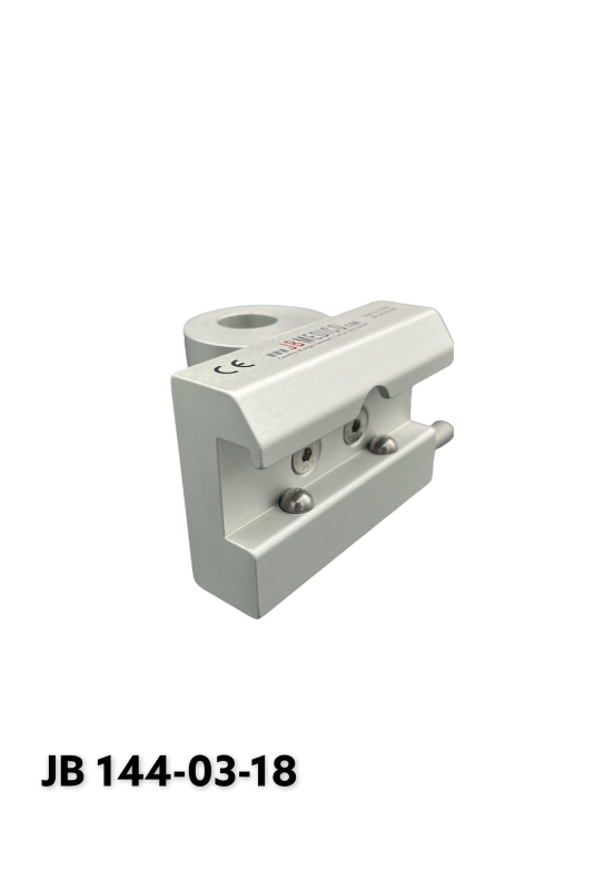 Slide clamp, a wide model with a two-ball clasp with fixing device, Ø18 mm. hole