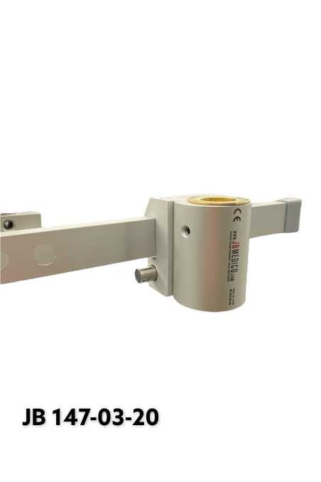 Slide clamp half model, locked with one-ball claps with fixing device and brass bush Ø20 mm. hole, JB 147-03-20 by Jb Medico