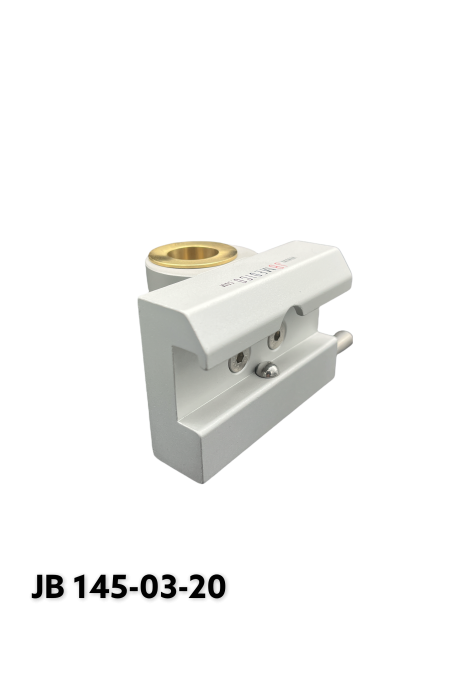 Kulisseklo, bred model, en kuglelås med adapterbeslag og messingbøsning Ø20 mm. hul, JB 145-03-20 af JB Medico