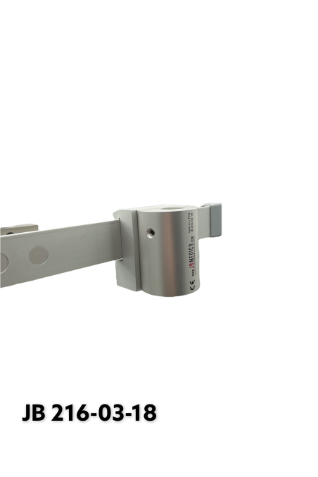 Slide clamp, half model, locked using two socket screws with fixing device, Ø18 mm hole. JB 216-03-18 by JB Medico