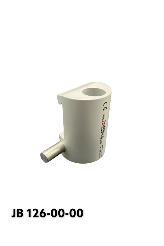 Abrazadera de rieles para lámparas  médicas con y orificio de Ø18 mm.