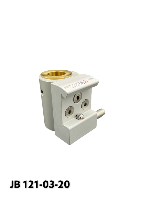 Slide clamp half model, locked with one ball clasp with fixing device and brass bush Ø20 mm hole. JB 121-03-20 by JB Medico