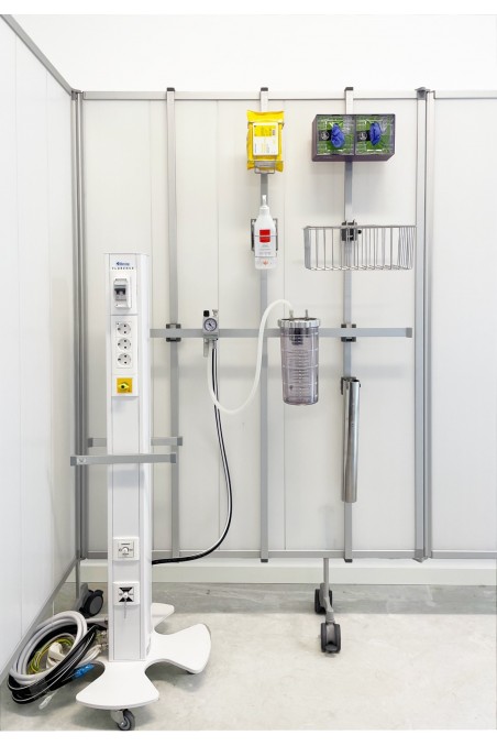 Cesta metálica cónica de 7 litros con gancho para riel con ranura en T. JB 161-01-01 por JB Medico