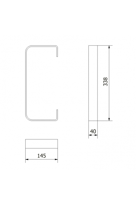 Bracket for protection of medical equipment rails. JB 180-02-02 by JB Medico