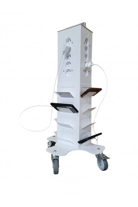 Rack for 12 mobile phones in white painted steel, JB 25-26-2025 by Jb Medico