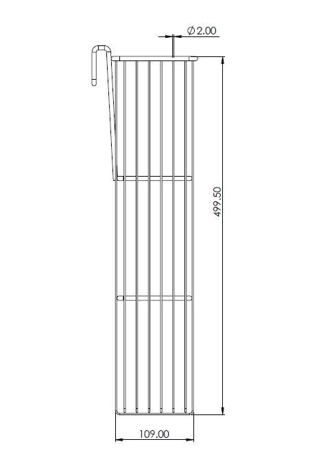 Catheter container, Wire basket 6,6 Litre, hook for T-slot, Stainless Steel (AISI 304), JB 161-350-150 by JB Medico