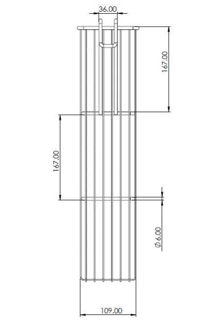 Catheter container, Wire basket 6,6 Litre, hook for T-slot, Stainless Steel (AISI 304), JB 161-350-150 by JB Medico