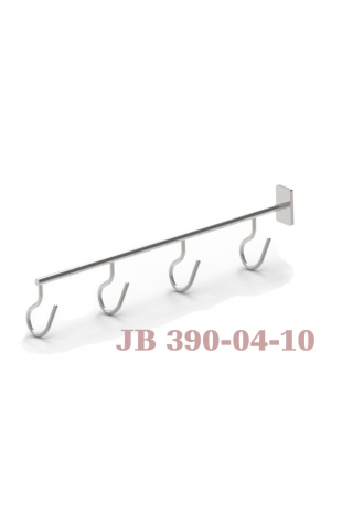 Dropstang med styr for T-spor og 4 kroge, AISI 304, JB 390-04-10 af JB Medico