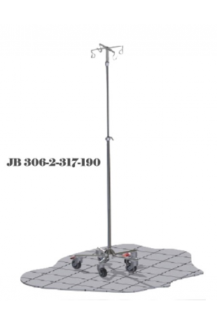 Dropstativ - Small ”One Hand”, lige ben, lang lige søjle & 4 kroge, JB 306-2-317-190  af JB Medico