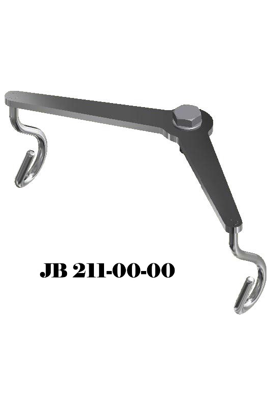 Bottle holder, angled, double for IV Pole, in stainless steel