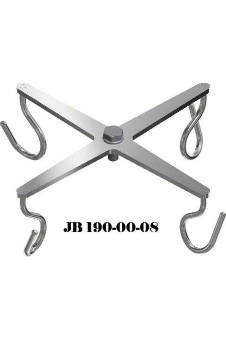 Percha con 4 ganchos angulados en acero inoxidable. JB 190-00-08 por JB Medico