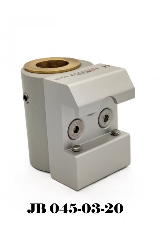 Slide clamp half model, locked using two socket screws, Ø20 mm hole