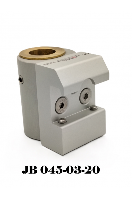 Slide clamp half model, locked using two socket screws with fixing device and brass bush Ø20 mm hole, JB 045-03-20 by JB Medico