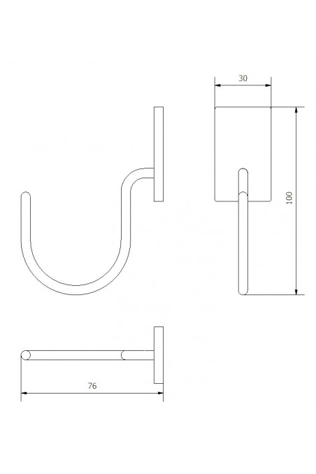 Gancho para cables con guía para riel con ranura en T, acero inoxidable, JB 162-00-00 by JB Medico