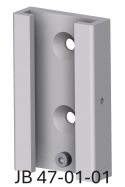 Soporte de pared con ranura en T y orificio lateral para fijación, aluminio, JB 47-01-01