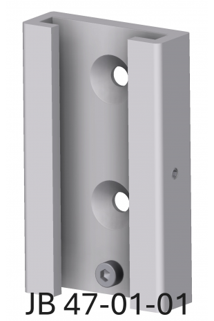 T-Slot Wall bracket with a hole for side-locking, glove box holder and dispensers etc. Aluminium, JB 47-01-01 by JB Medico