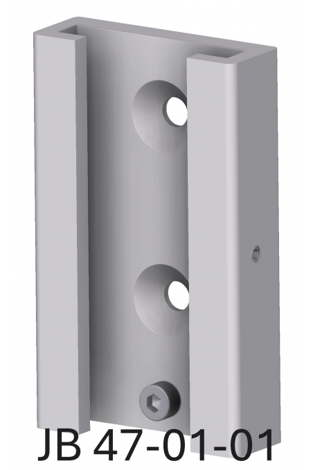 T-Slot Wall bracket with a hole for side-locking, glove box holder and dispensers etc. Aluminium, JB 47-01-01 by JB Medico