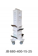 Charging Tower w/Rack for 12 phones and four wheels, DK-Plugs JB 680-400-15-25 by JB Medico