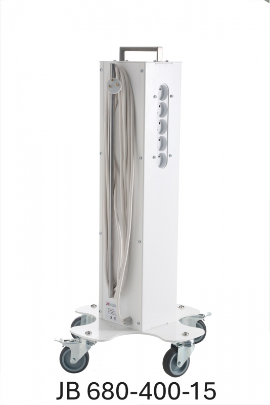 Charging Tower, on wheels, white, 15 DK connectors
