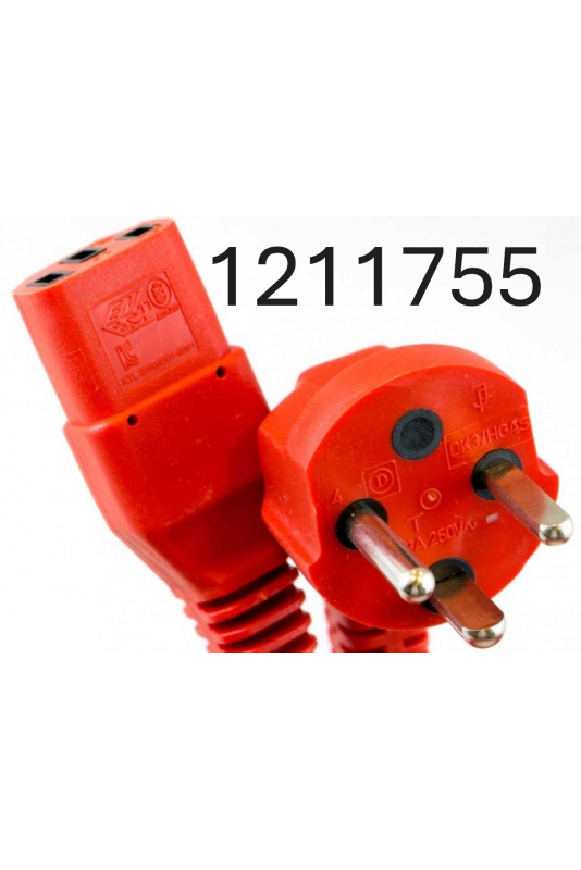 Cable de red hospitalario danés, rojo, acodado, 8 metros, C13, 1211755 por JB Medico