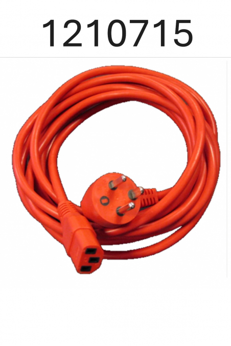 Danish hospital power cord 0,5 m, red. 1210715 by JB Medico