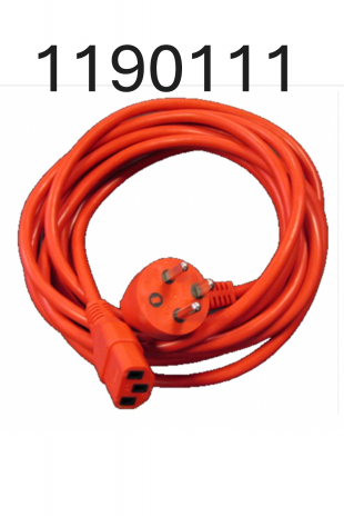 Cable de red hospitalario danés, rojo, acodado, 2 metros, C13. 1190111 por JB Medico