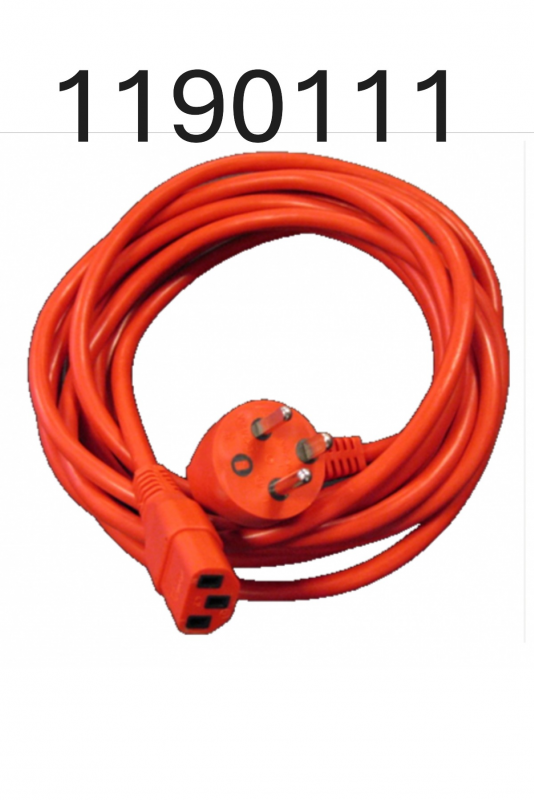 Danish hospital power cord 2,0 m, red. 1190111 by Jb Medico