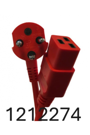 Cable de red hospitalaria danesa de 4,5 m, rojo C19. 1212274 por JB Medico