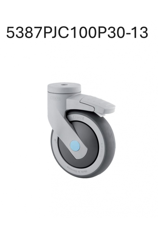 Rueda 100 mm, con freno, acero inoxidable (Levina), gris