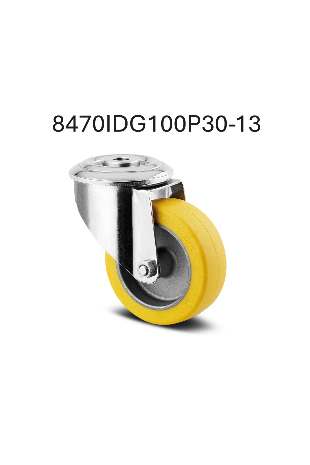 Rueda giratoria sin freno, goma resistente al calor, Ø100 mm, Inoxidable 8470IDG100P30-13 by JB Medico