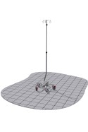 IV Pole Large, "One Hand" telescopic solution, three hooks,  JB 332-2-321-212 by JB Medico