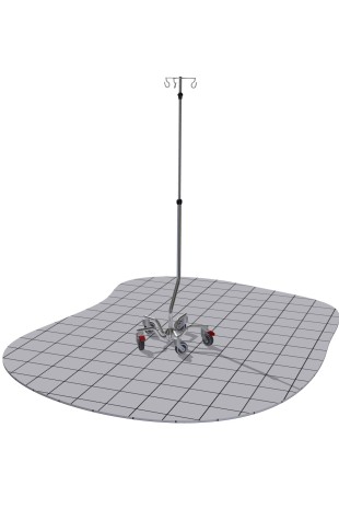 IV Pole Large, "One Hand" telescopic solution, three hooks,  JB 332-2-321-212 by JB Medico