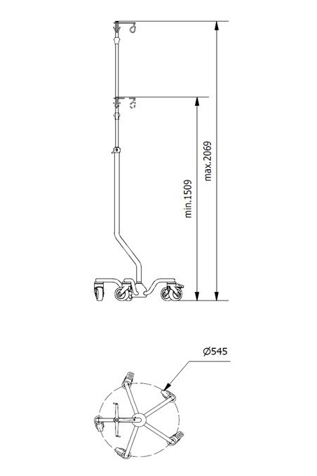 Soporte para infusión XXL "One Hand". JB 332-2-321-216 por JB Medic
